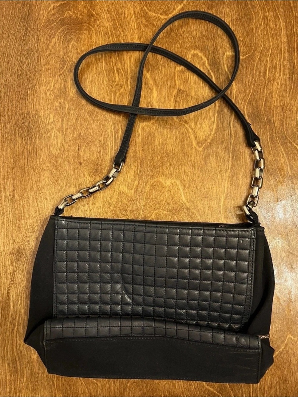 Jones New York Purse Navy Quilted Handbag Silver Tone Pockets Shoulder Strap NEW